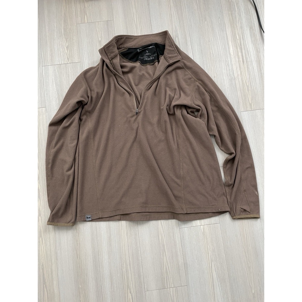 Banded Men's Brown 1/4 Zip Fleece Pullover Size L Autumn Layering Camo